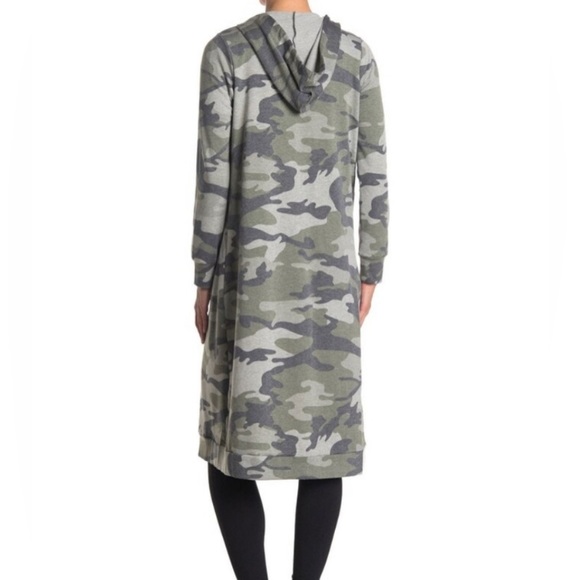 Cyrus | Camo Print Knit Duster Hooded Cardigan - Picture 4 of 14